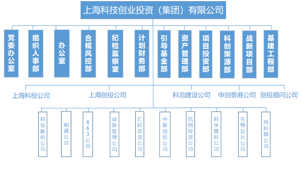 上海科创集团组织架构图